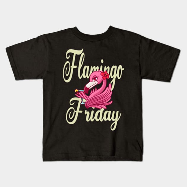 Flamingo Friday Kids T-Shirt by FromBerlinGift